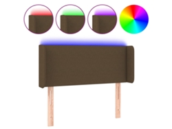 Cabecero con luces LED, tela marrón, MAISON EXCLUSIVE (83x16x78 cm)