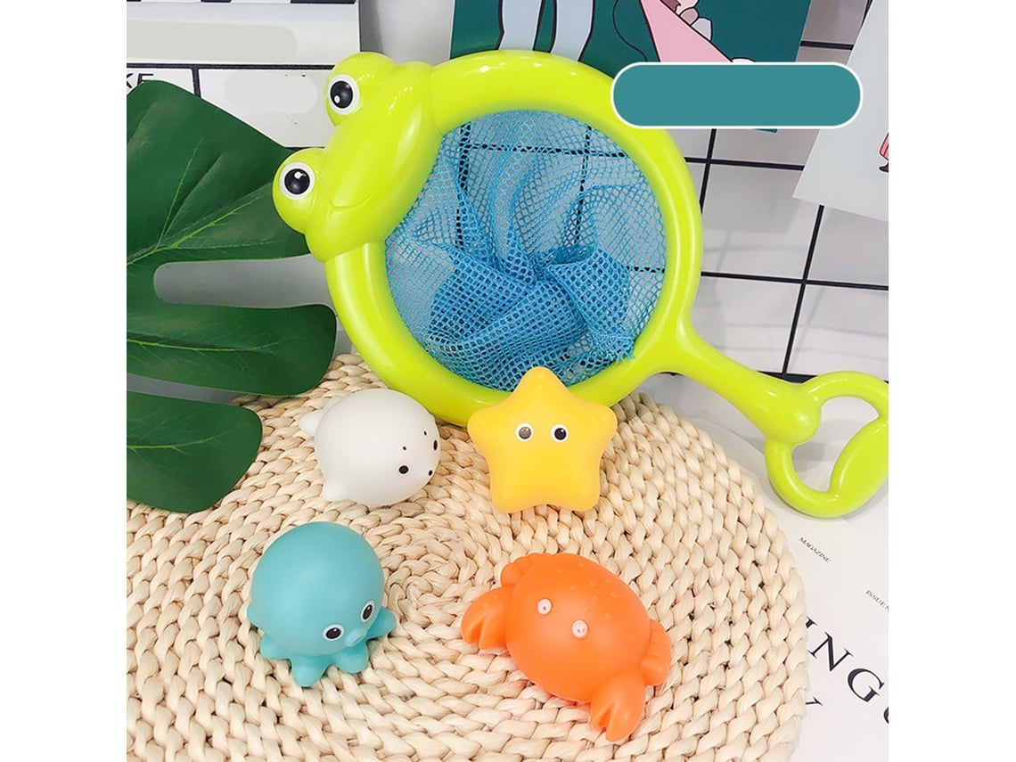 Brinquedo De Banho Para Bebê Com Luz Animais Flutuantes Com Rede Toddler
