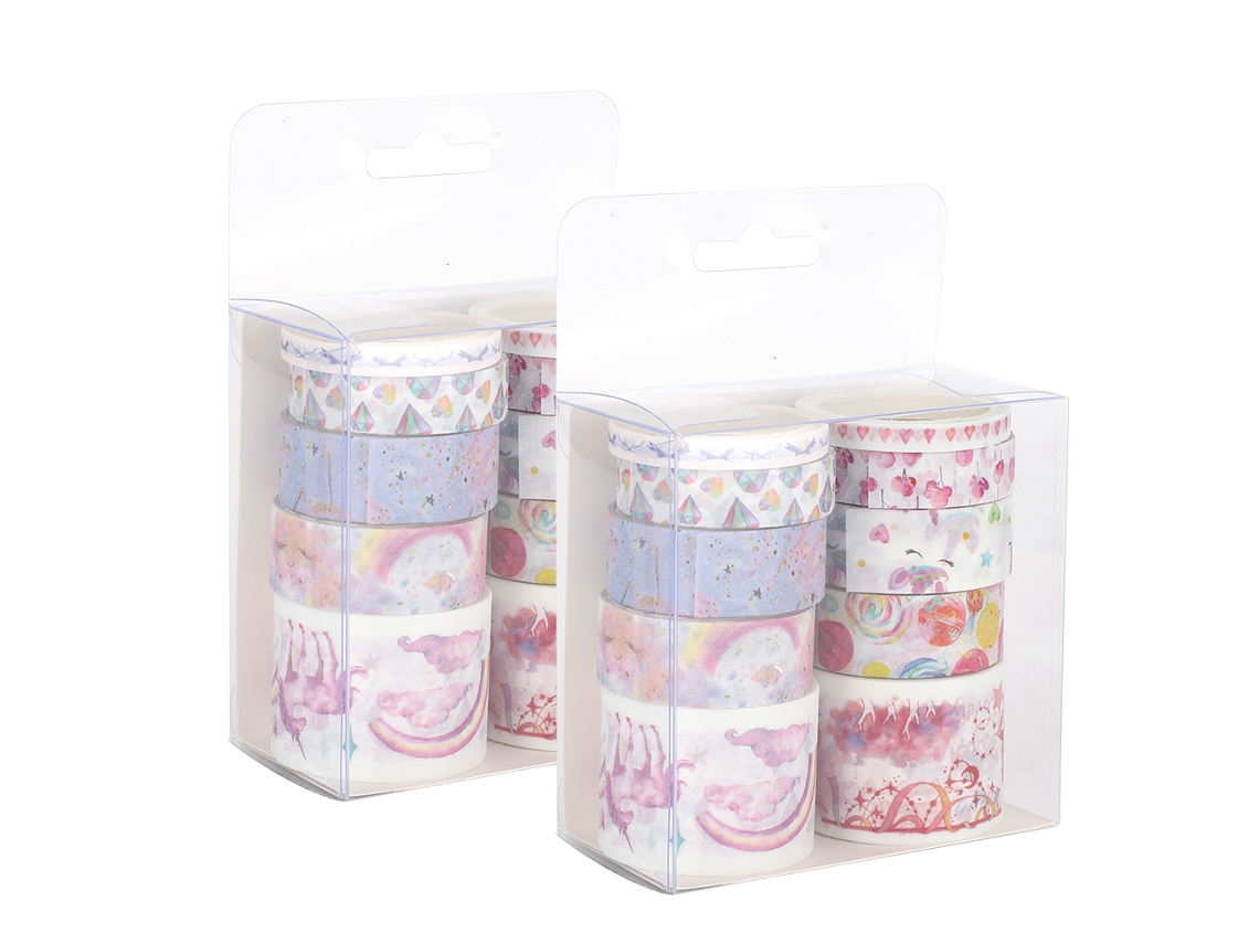 Cinta Decorativa Con Patrón De Unicornios Para Manualidades Scrapbooking Y Decoración Diy 2 Cajas
