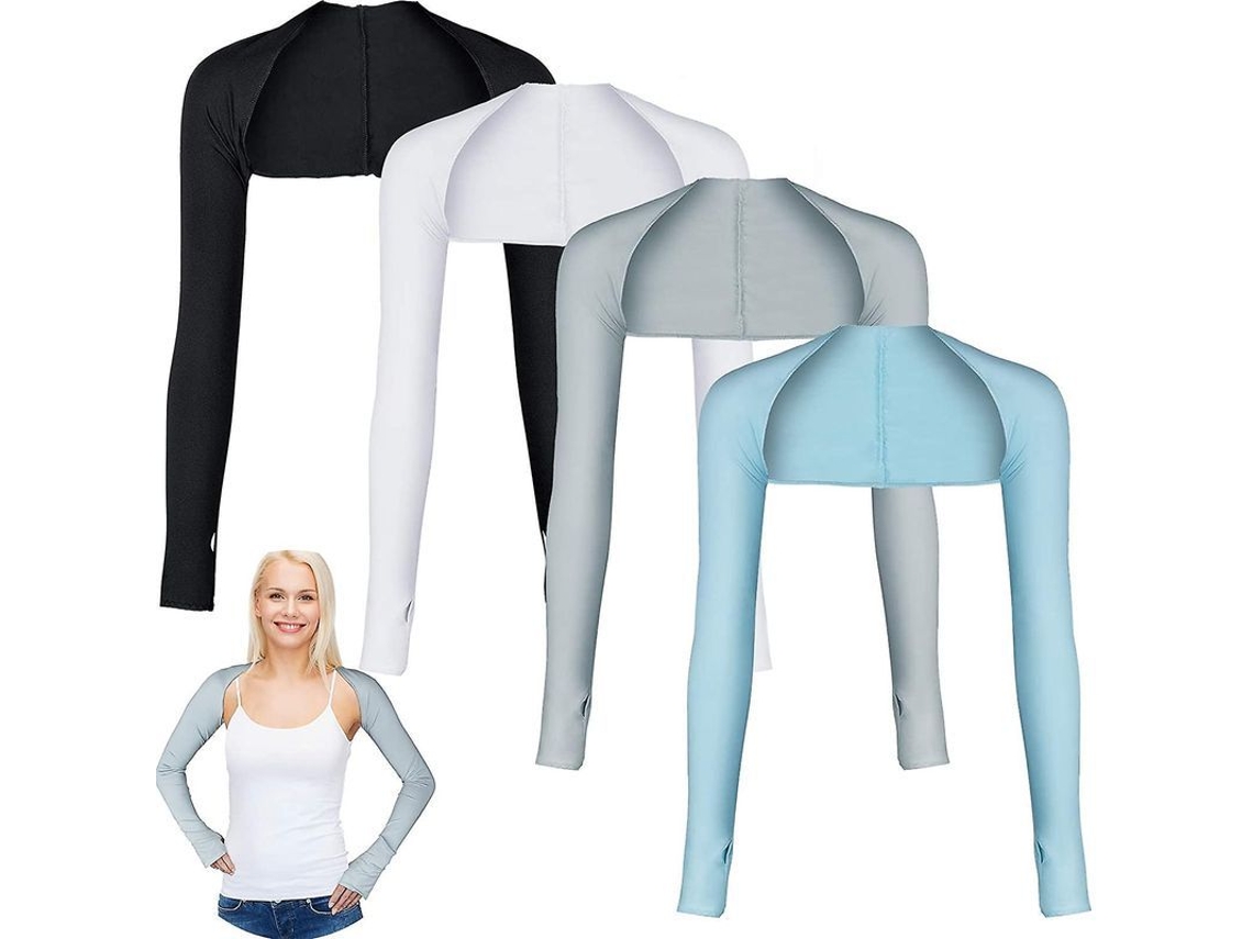 4 Pares De Mangas Para Brazos Con Orificios Para Los Dedos, Protección Solar Y Efecto Refrescante, Para Golf, Conducción, Ciclismo Y Pesca.