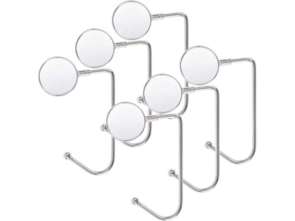 Soportes Metálicos Para Calcetines Navideños Con Ganchos Seguros, Color Plata, 6 Unidades Para Hogueras Y Fiestas Navideñas.