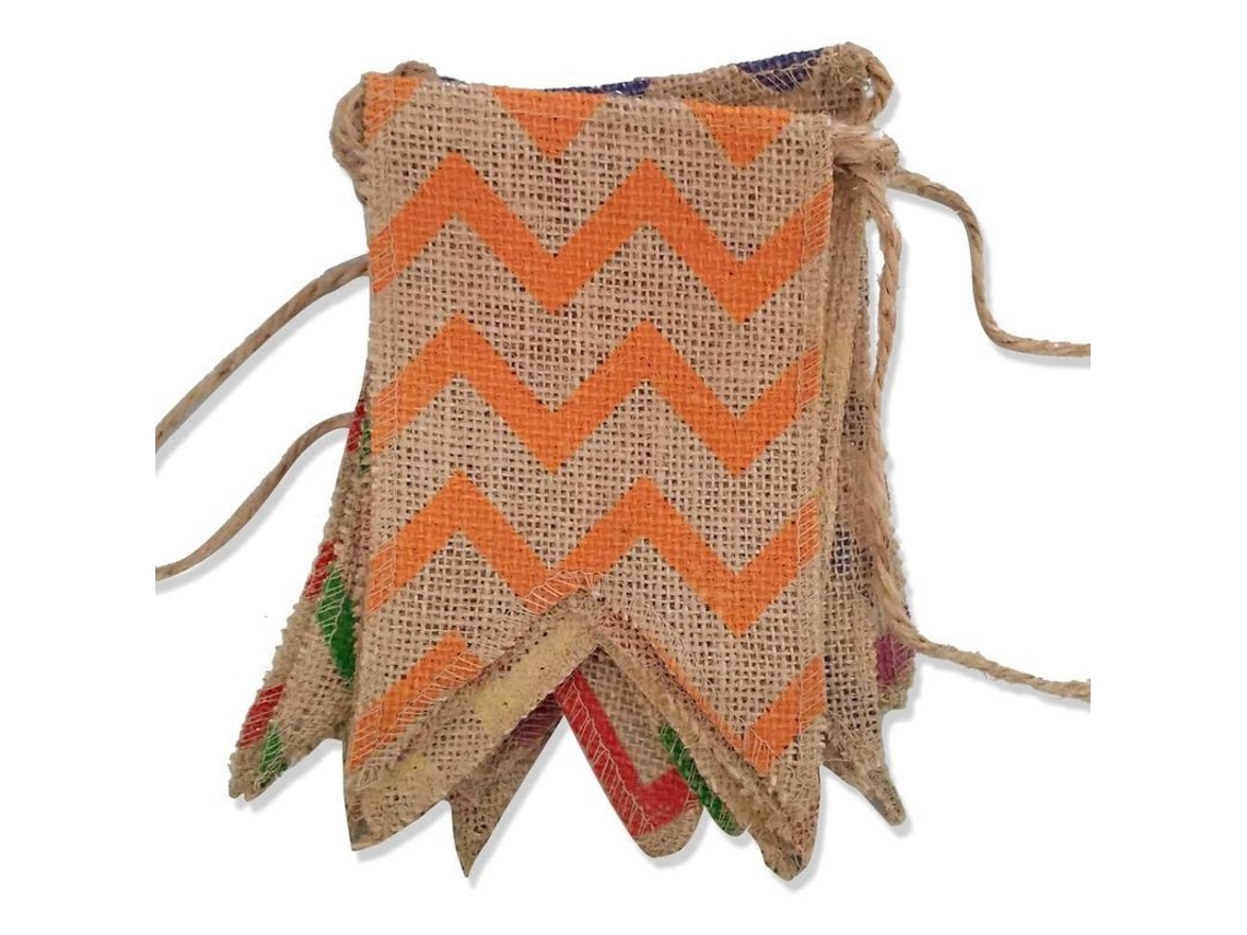 Bandera Rustica De Jute 3.7m, 21 Banderas Triangulares 10x16.5cm, Decoracion Exterior Interior Fiestas Boda