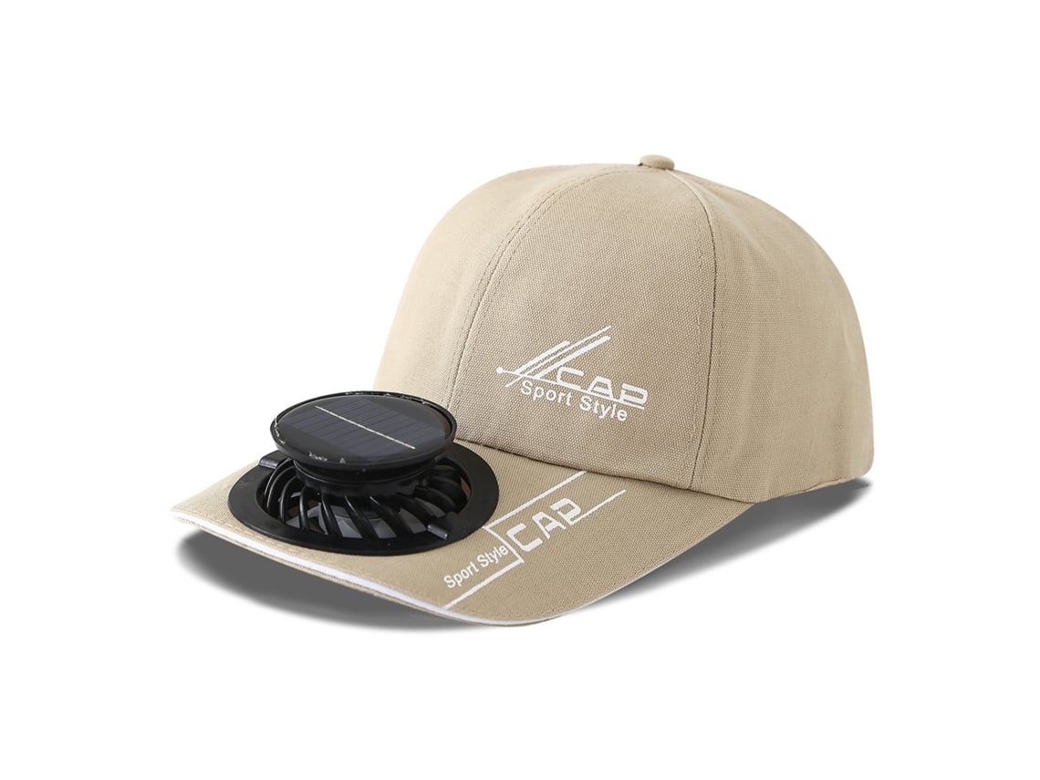 Sombrero (caqui) Con Energía Solar Y Ventilador