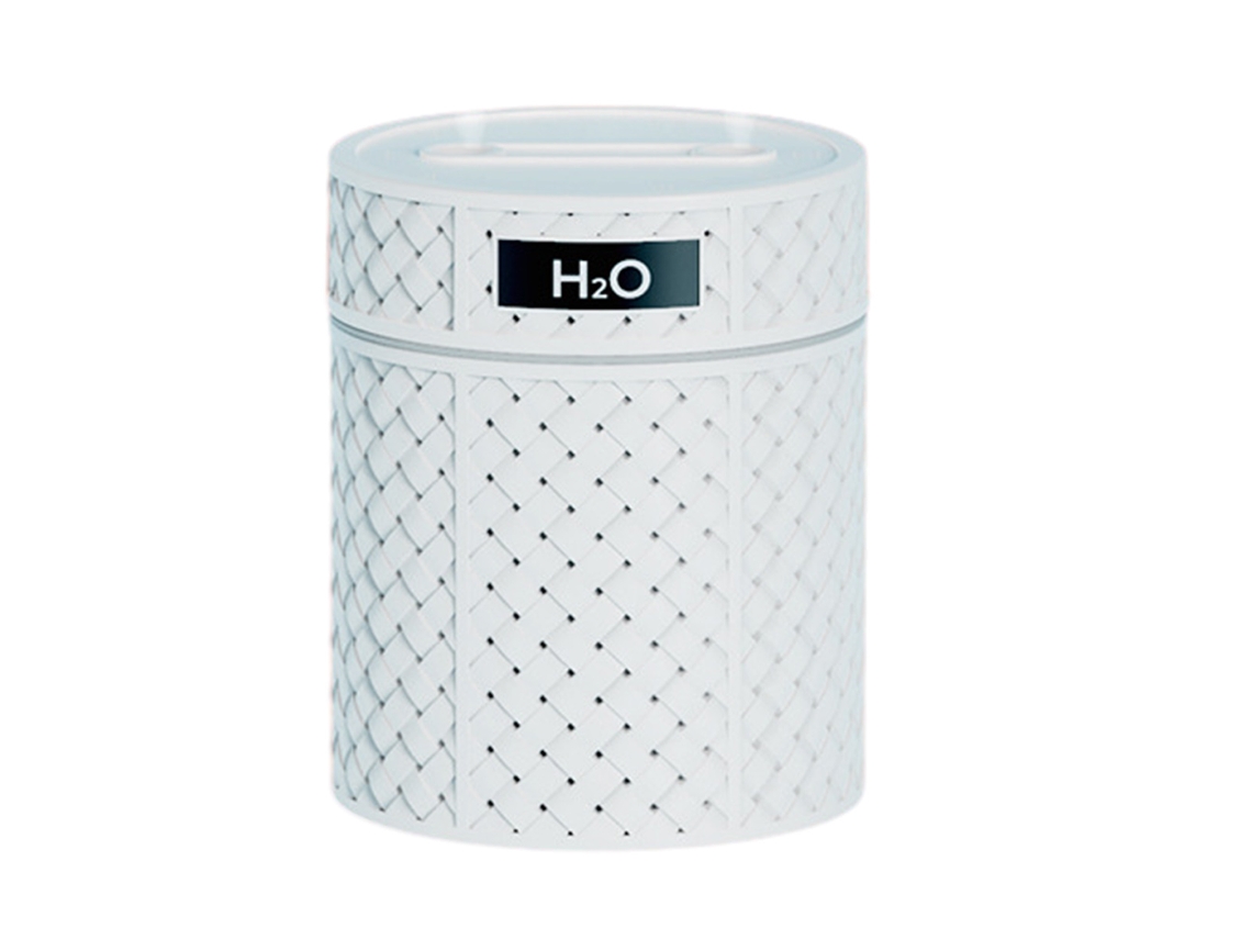 Humidificador retro de 600 ml de tela tejida, luz nocturna degradada, boquilla doble Kofihety