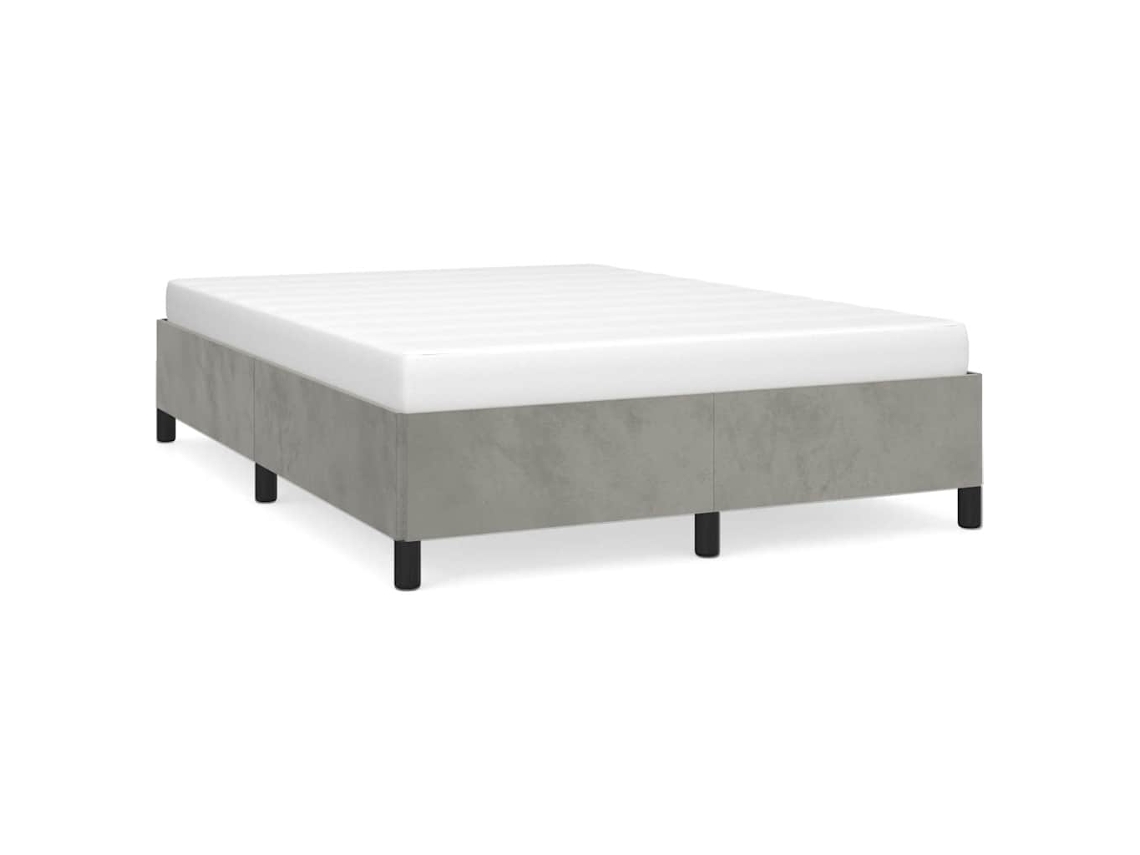 Maison Exclusive - Estructura De Cama Sin Colchón, Gris Claro, 152x203 Cm, Queen, Terciopelo