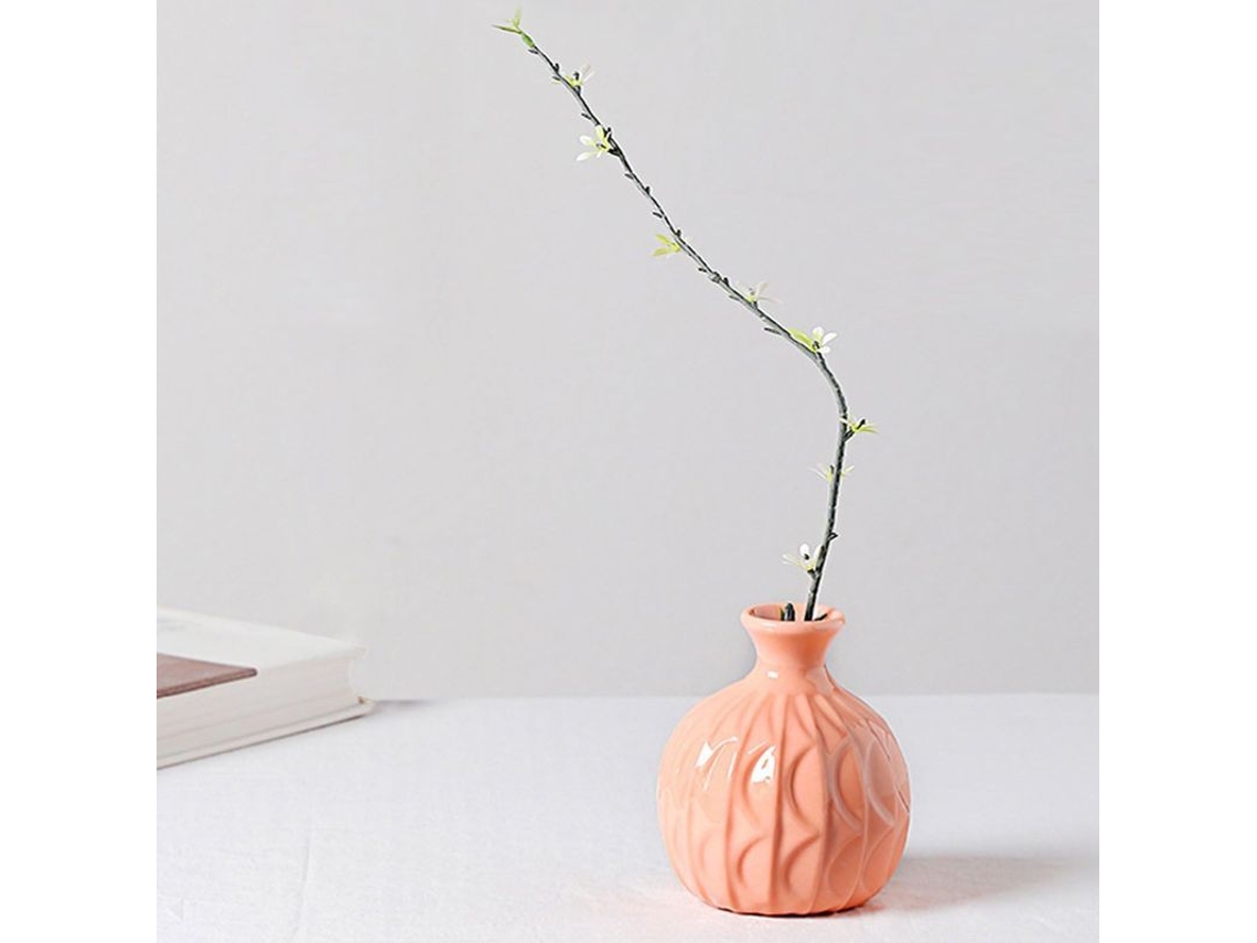 Jarrón Decorativo De Cerámica Con Forma De Macaron Para Arreglos Florales Con Un Diseño Elegante.