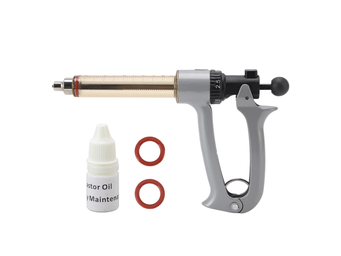 Jeringa Metálica Semiautomática, Inyector Continuo, 25 Ml, Para Pollos, Cerdos, Aves De Corral Y Otros Animales.