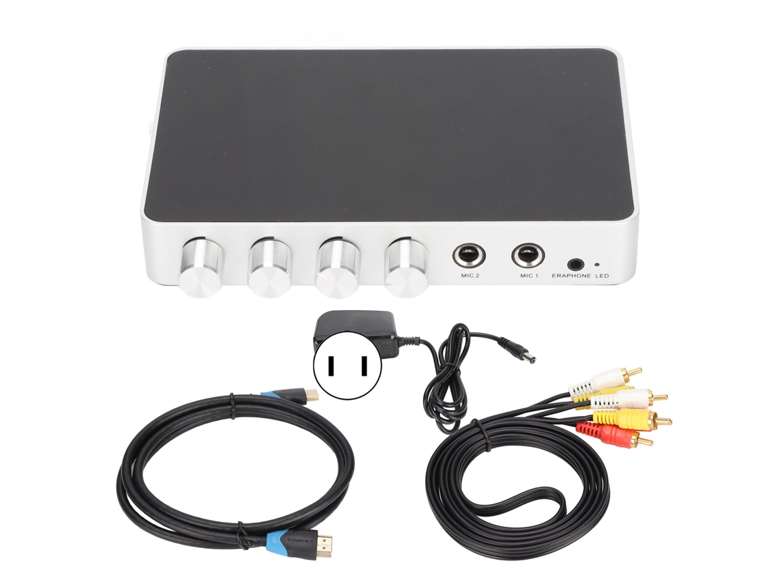 Amplificador De Micrófono Con Eco Digital Mixer 4k 1080p Para Android Tv Dvd Con Enchufe Us