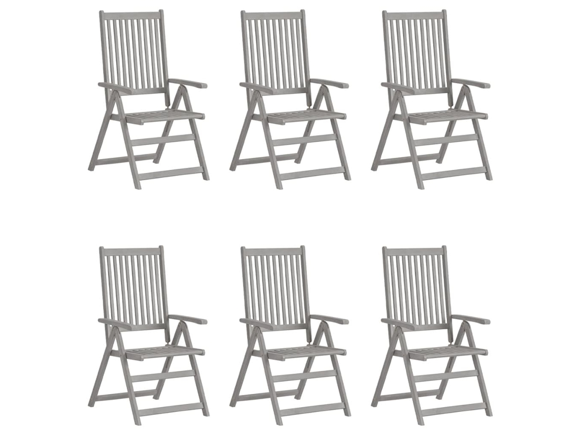 Maison Exclusive - Sillas Reclinables Jardín Y Cojines 6 Uds Madera Maciza Acacia