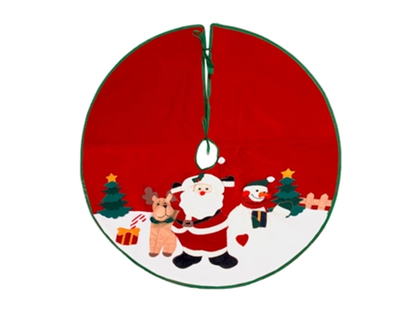 Árbol de Navidad TIENDA EURASIA Faldon Pie Arbol Paño Tecido Rojo (Ø106 cm)