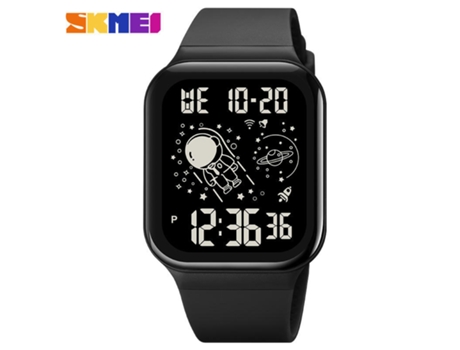 Reloj multifunción resistente al agua para hombre, relojes cuadrados digitales LED, máquina negra LUUCOZK