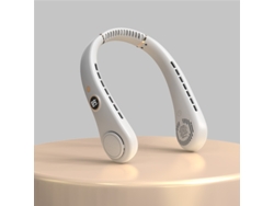 Ventilador De Cuello Sin Aspas, Mini Ventilador De Cuello Con Pantalla Digital Y 5 Velocidades, Conectado Por Usb - Blanco