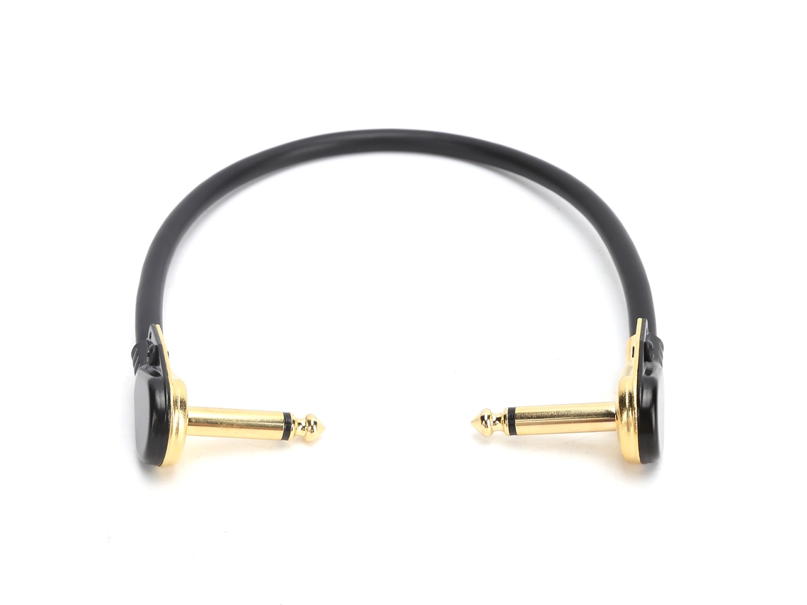 Cable De Efectos Para Guitarra Eléctrica Jorindo De 6,35 Mm, Conector Macho De Doble Codo Y Cabezal Plano Para Bajo, 15