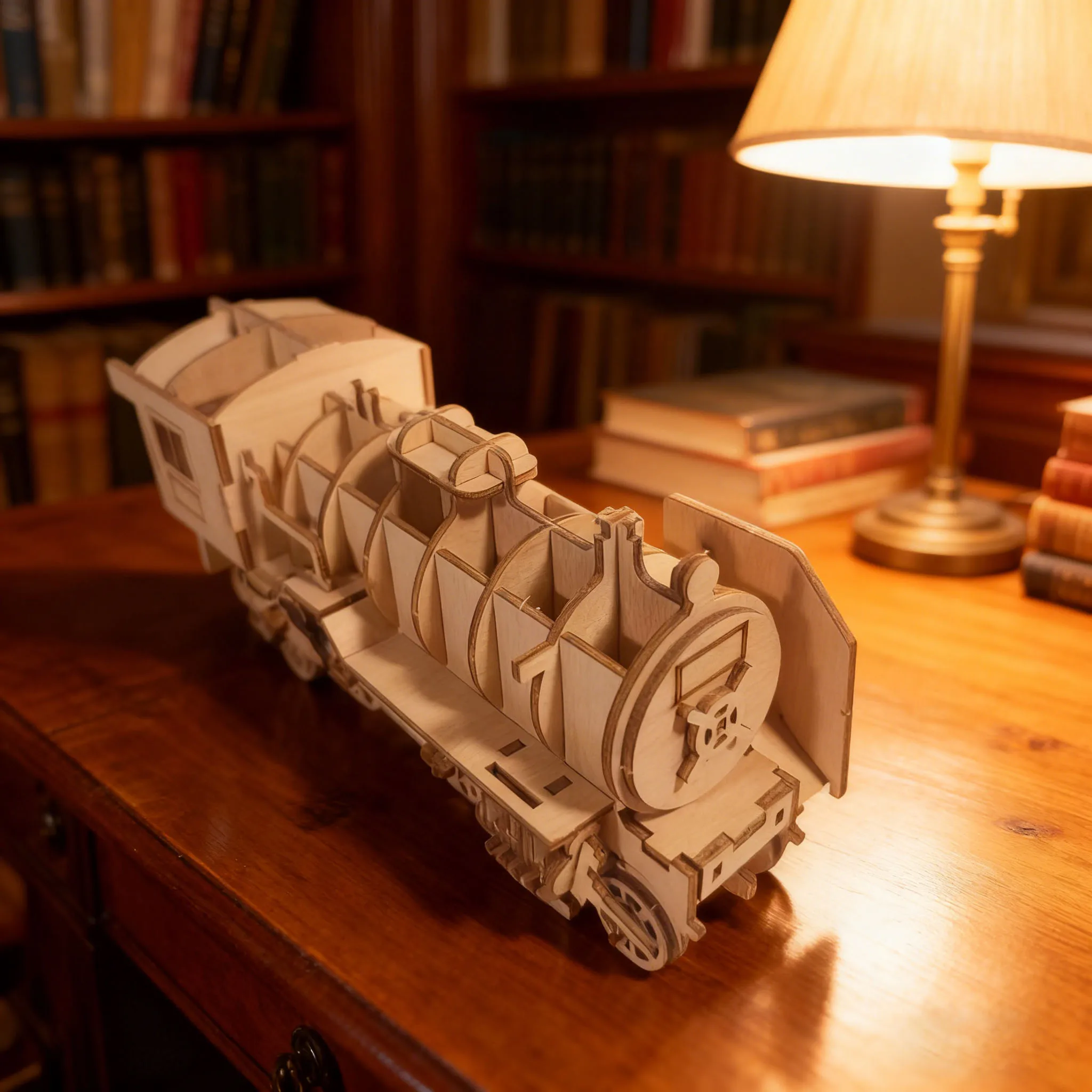Tren Puzle 3d Sencillo. Divertido Montaje De Bloques De Construcción De Madera.