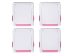 4 Cerraduras Flexibles De Seguridad Para Armarios, Ventanas Y Puertas Para Niños, Color Rosa.