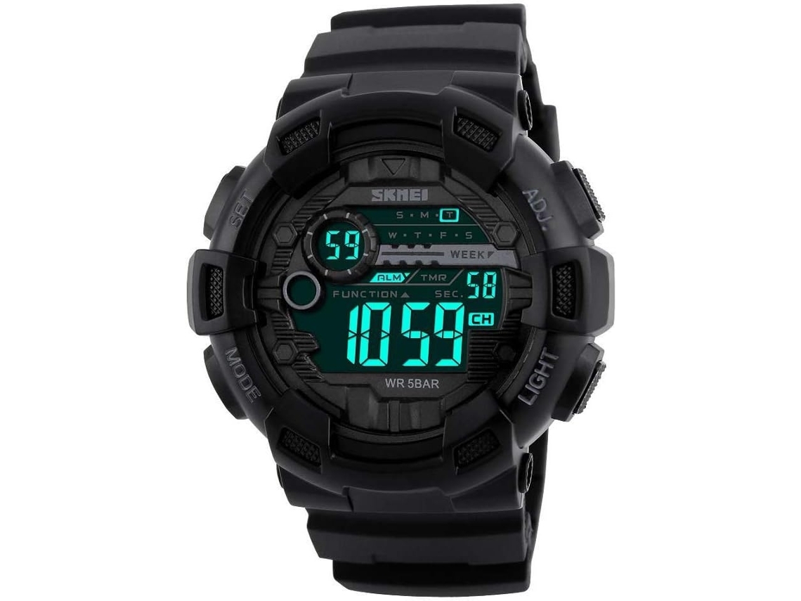Reloj deportivo deportivo resistente al agua con pulsera LED crono-dorado para hombre