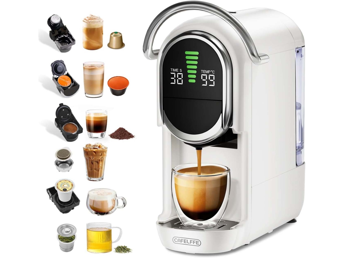 Cafetera De Cápsulas Cafelffe Mk-609s 6 En 1, 20 Bares, 7 Ajustes De Agua Y Función De Preparación En Caliente/fría, Compatible Con Cápsulas Ns/dg/ese