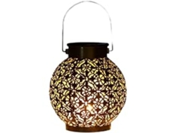 RNEMITERY Elegante farol solar de cobre, luces decorativas para exteriores de construcción metálica, crea un ambiente romántico y se enciende automáticamente al