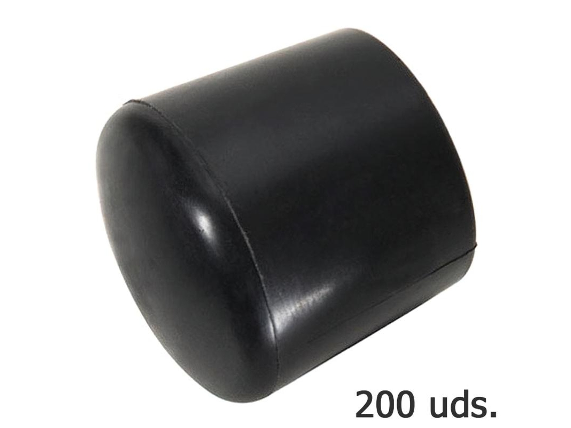 Contera plastico redonda exterior negra 8 mm. bolsa 200 unidades