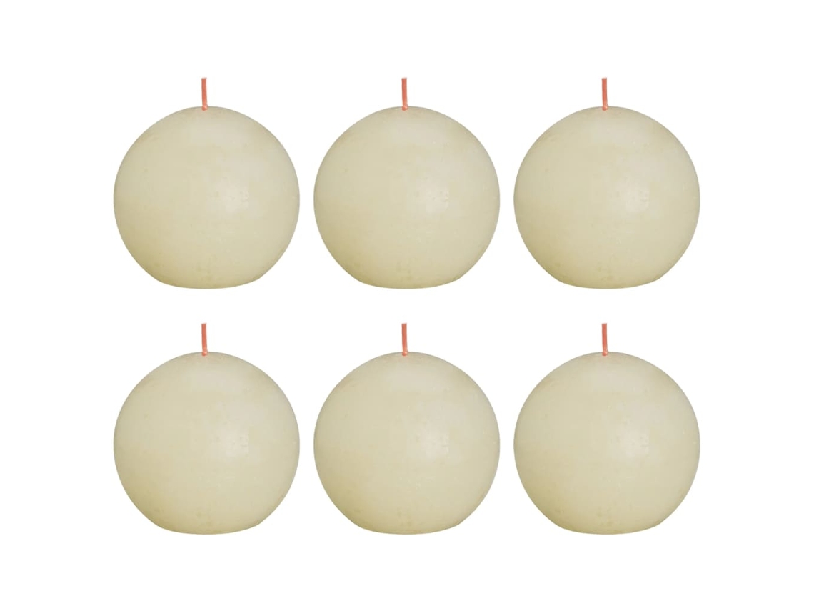 Bolsius Velas rústicas Shine 6 unidades perla suave 76x71 mm