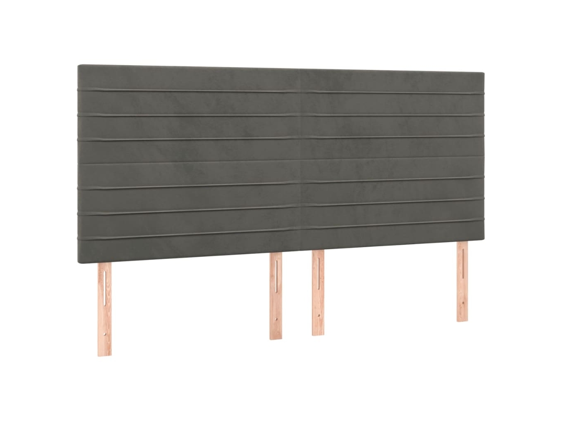 Maison Exclusive - Cabecero Terciopelo Gris Oscuro 200x5x118/128 Cm