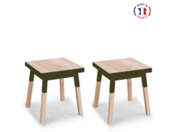Conjunto de 2 Mesitas de Noche MON PETIT MEUBLE FRANÇAIS con 1 Cajón (Marrón - Madera - 100 x 75 x 100 cm)