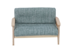 -mueble Miniatura Para Casa De Muñecas 1:12 Sillón De Tela Verde De Madera Japonesa Sofá Mini