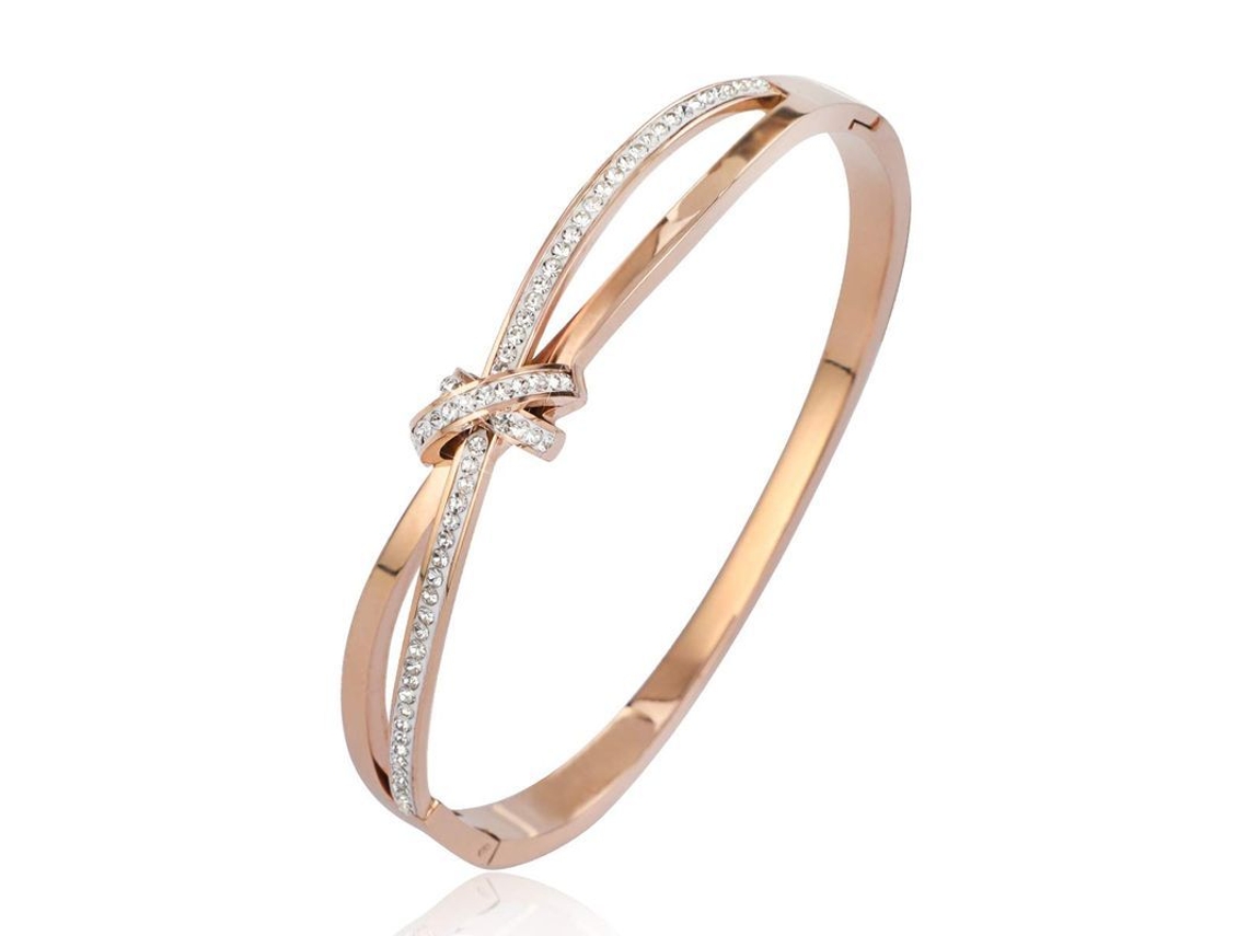Pulsera De Oro Rosa Con Cristales Para Mujer, Regalo De Cumpleaños Navidad Thanksgiving
