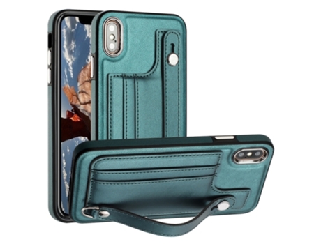 Funda Mobile Phone Cases Shockproof With Wrist para iPhone XS Max Piel Marrón