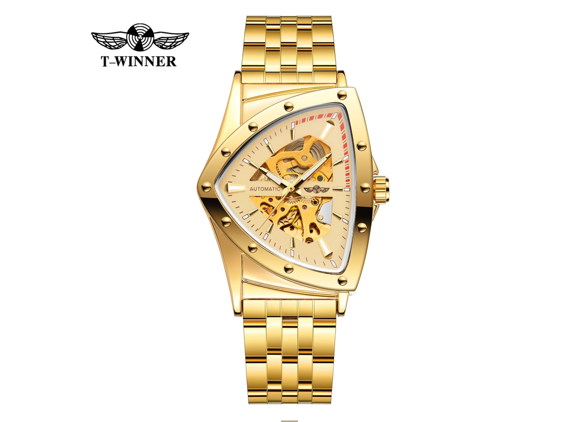 (estilo 4) Relógio Mecânico Casual Moderno Com Pulseira De Aço Esqueletizada Com Triângulos.