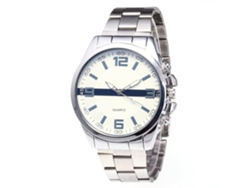 Reloj De Pulsera Analógico Con Movimiento De Cuarzo Y Brazalete De Acero Inoxidable, Plateado Y Blanco.