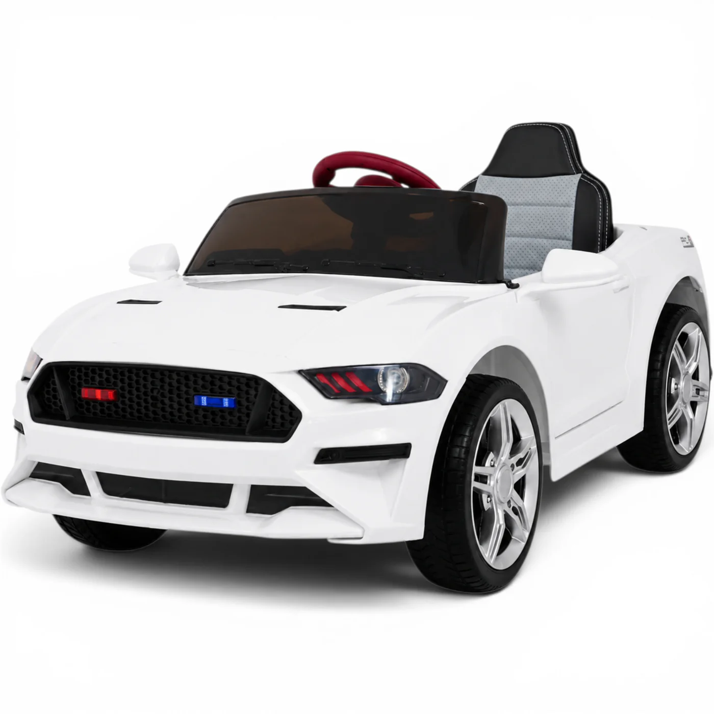 Coche eléctrico infantil de 12 V con ruedas de EVA, asiento de cuero ecológico y controles parentales - Funtasticland