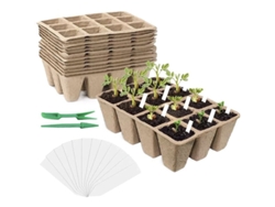 Macetas ecológicas para plántulas, múltiples usos en jardinería, macetas de turba para plántulas, bandejas de germinación de 144 celdas, kit de inicio de semillas