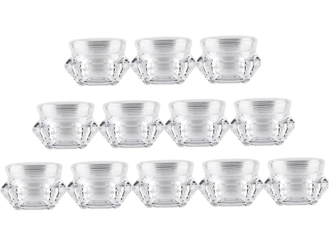 Juego De 12 Tarros De Crema Cosmética Con Forma Geométrica Para Viajes, Negocios Y Ocio.