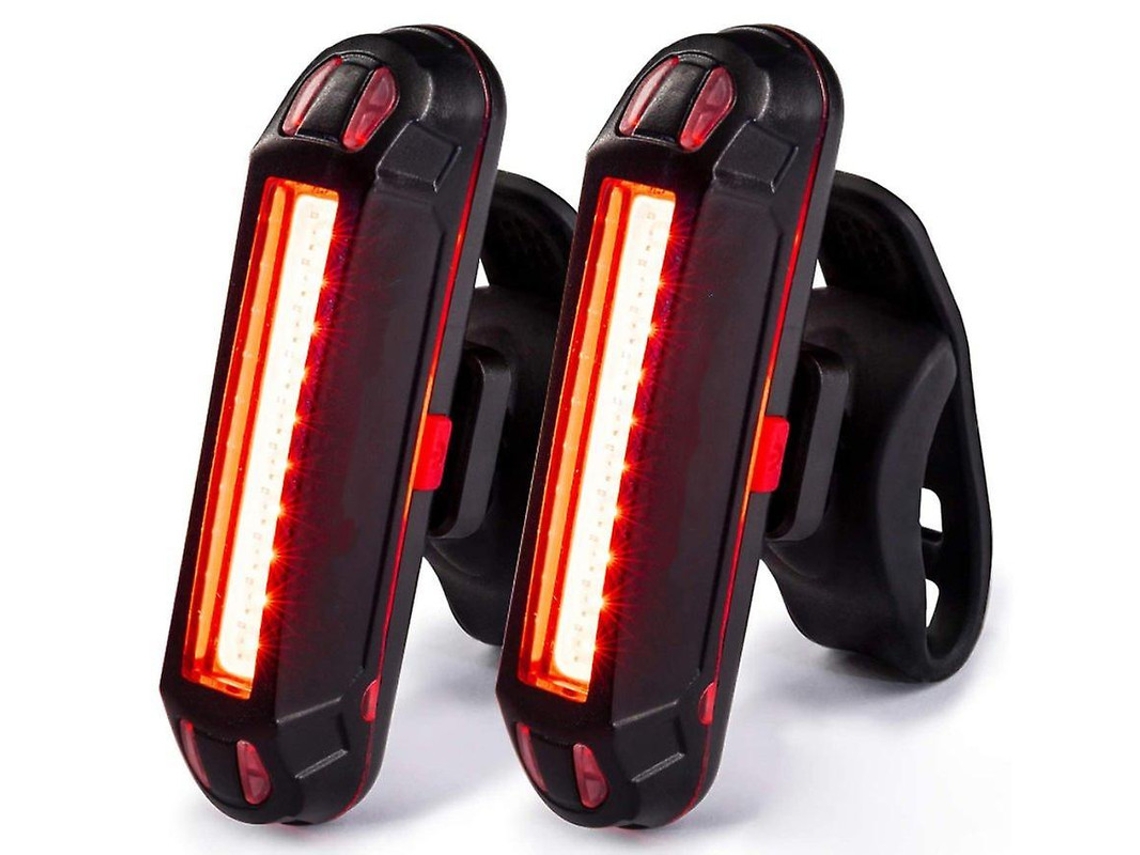 2 Linternas Traseras Bicicleta 7modos Usb Recargable Negra Yizhood