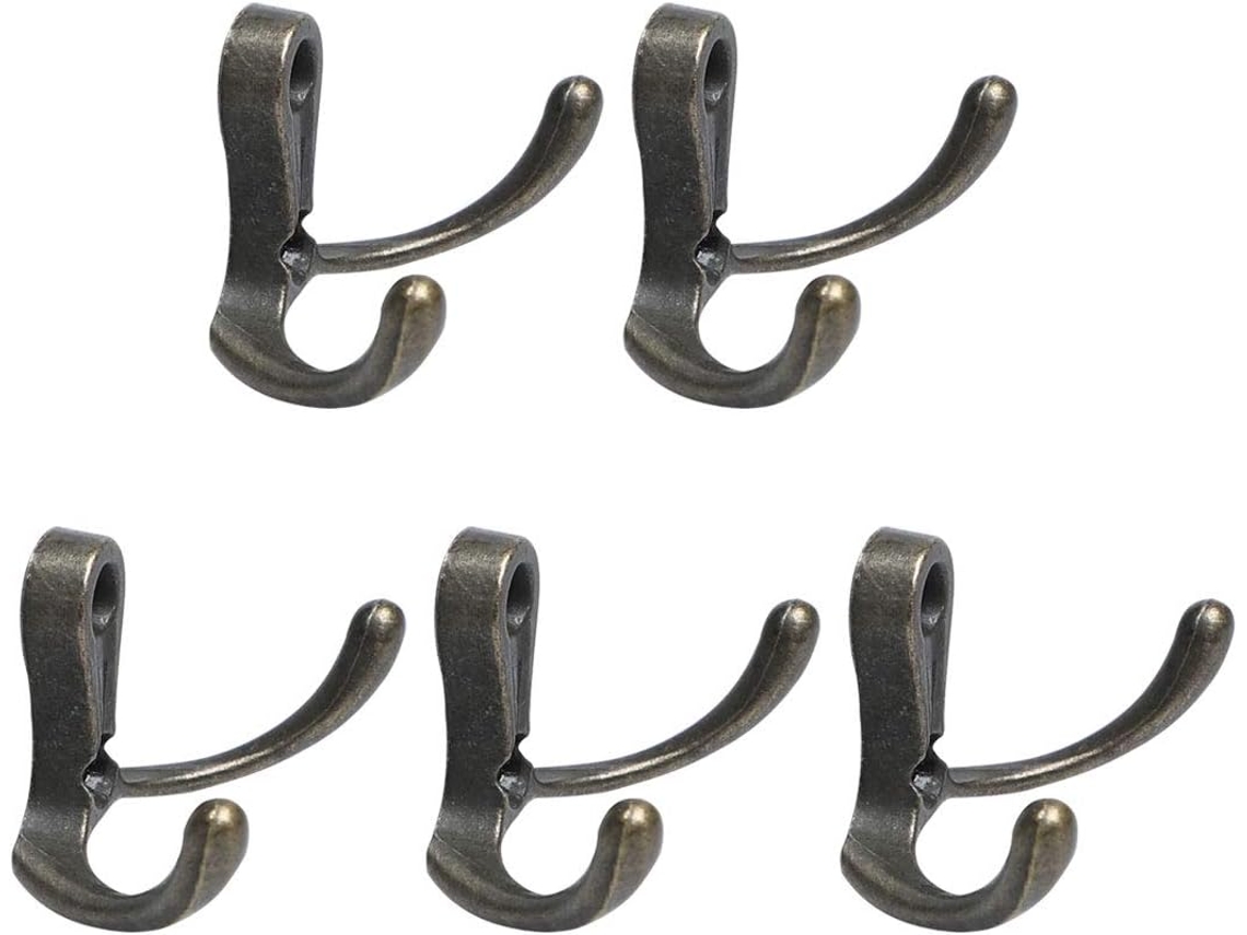 Ganchos Dobles De Pared Para Toallas, Perchas Para Armario/abrigos/ropa Con Tornillos, Aleación De