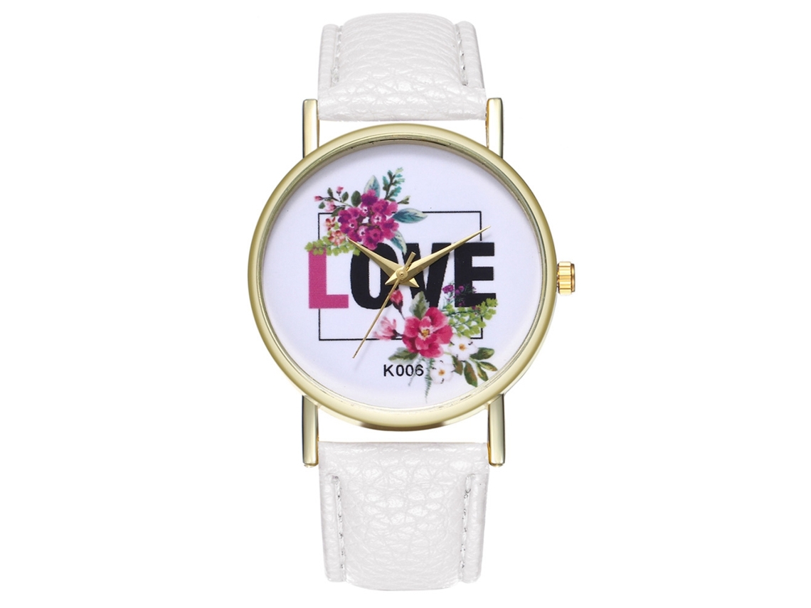Reloj De Pulsera Analógico Para Mujer Con Correa Sencilla De Piel Sintética Y Movimiento De Cuarzo Blanco.