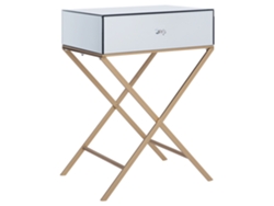 Mesa De Apoio Beliani Vivy De Vidro Prateado 50x70