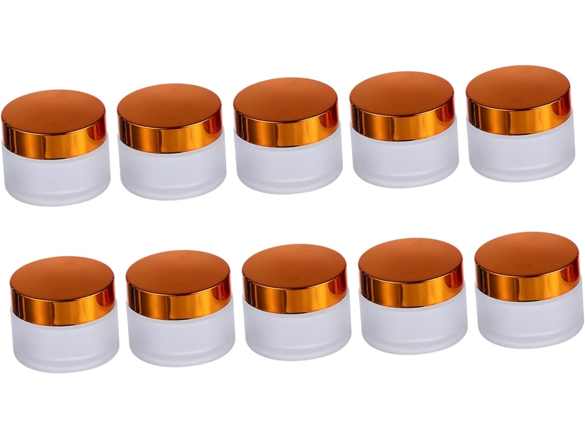 10 Frascos De Vidrio Mate Vacíos Para Cosméticos, Juego De Almacenamiento De Maquillaje, Botellas Rellenables.