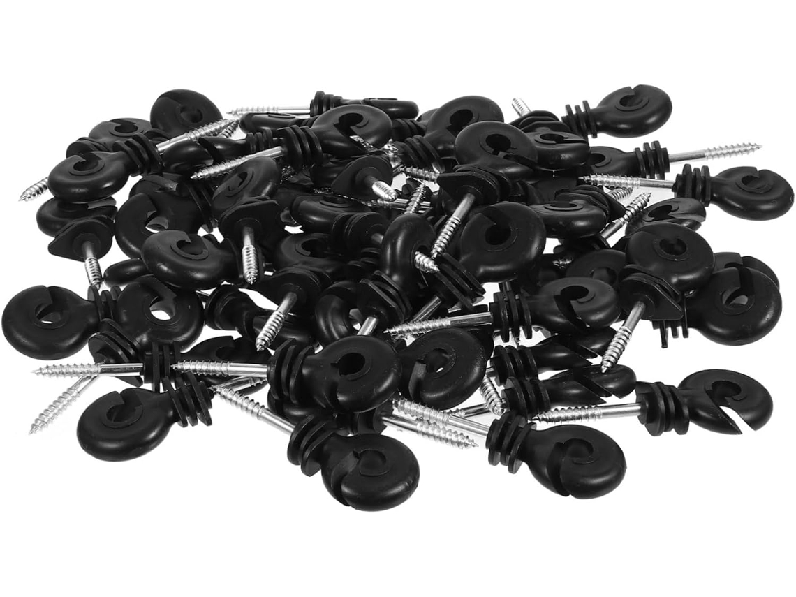 Paquete De 100 Aisladores Para Cercas Eléctricas, Postes De Madera, Función De Autorroscado Para Pastos.
