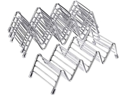 Rejillas para tacos de acero inoxidable, diseñadas para sostener tacos en posición vertical, aptas para tacos duros y blandos, perfectas para fiestas los martes.