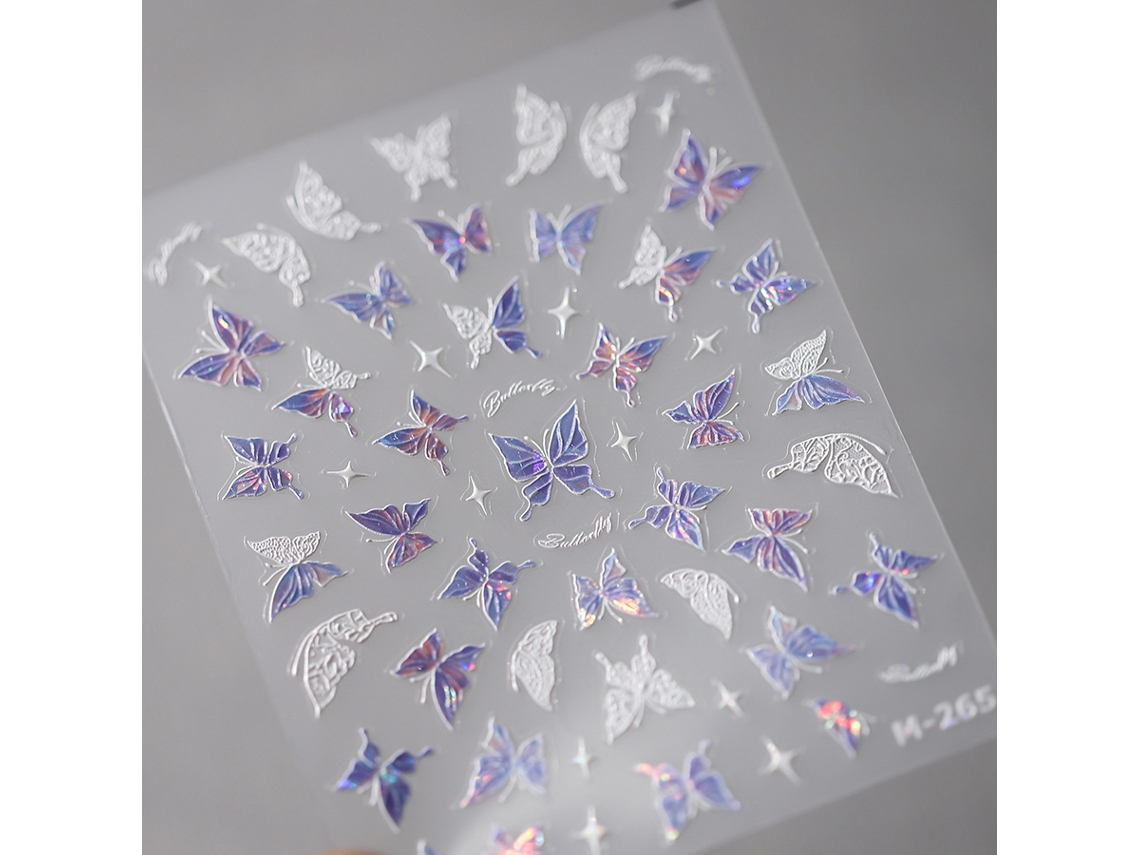 Pegatinas de uñas estilo japonés 5D, kit acrílico con película deslizante para decoración de uñas DIY