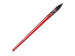 Pincel De Acuarela De Pelo De Ardilla Con Mango Rojo, Atado A Mano, Círculo De Hierro N.° 7