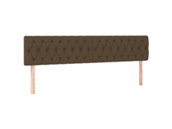 Juego de 2 cabeceros de cama de tela marrón oscuro MAISON EXCLUSIVE (90x7x78 cm)