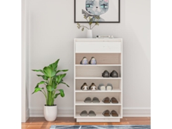 Zapatero Organizador 60X34X105 Cm Madera de Pino Maciza Blanco