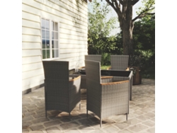 Juego de comedor de exterior de 5 piezas DKD Home Decor con cojines, ratán gris