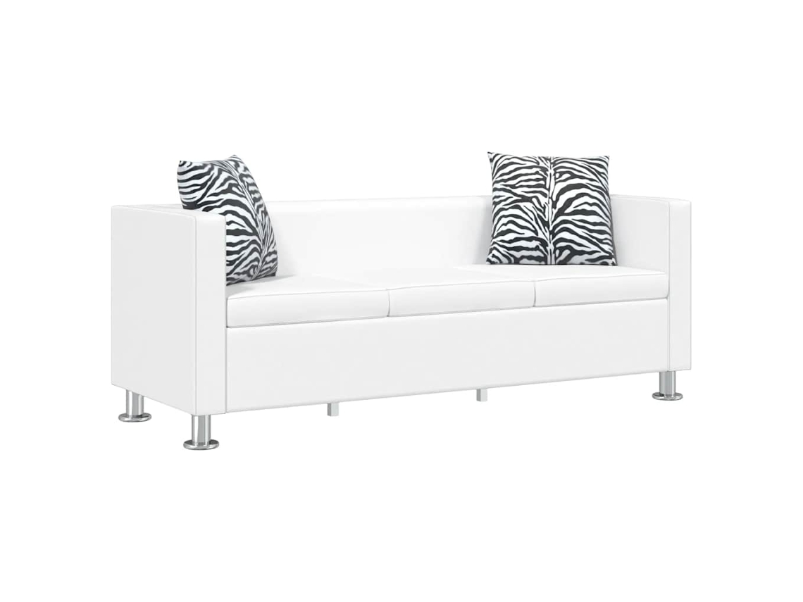 Maison Exclusive - Sofá De 3 Plazas De Cuero Artificial Blanco