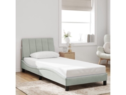 Estructura De Cama Sin Colchón Terciopelo Gris Claro 80x200 Cm