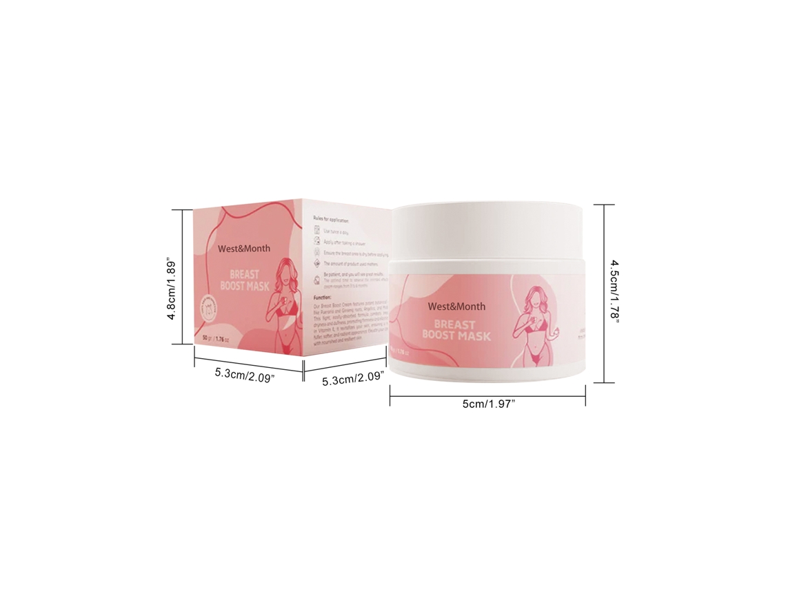 Creme para Aumento dos Seios Westmonth 50g com Ingredientes Naturais - Firmeza e Volume