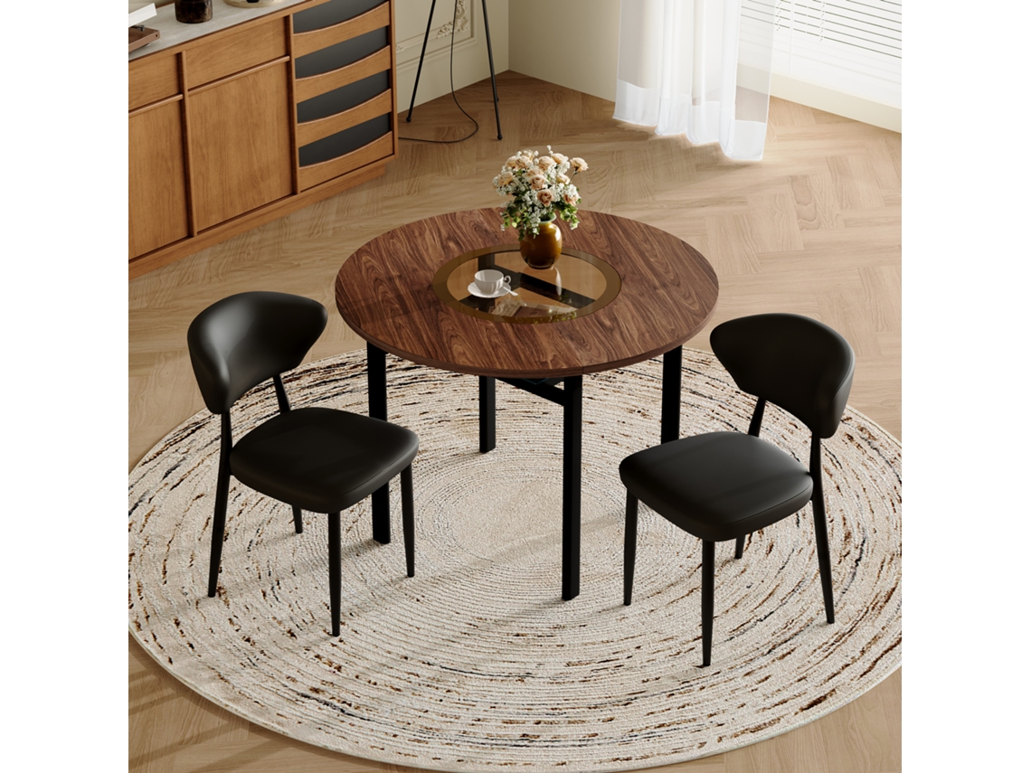 Conjunto De Comedor Redondo Minimalista Moderno, Mesa Redonda Diámetro 100 Cm.